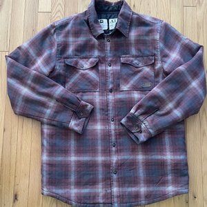 Analog Burton Lined Flannel Shirt ATF Jacket, Medium, Mens, Red Plaid, Snowboard